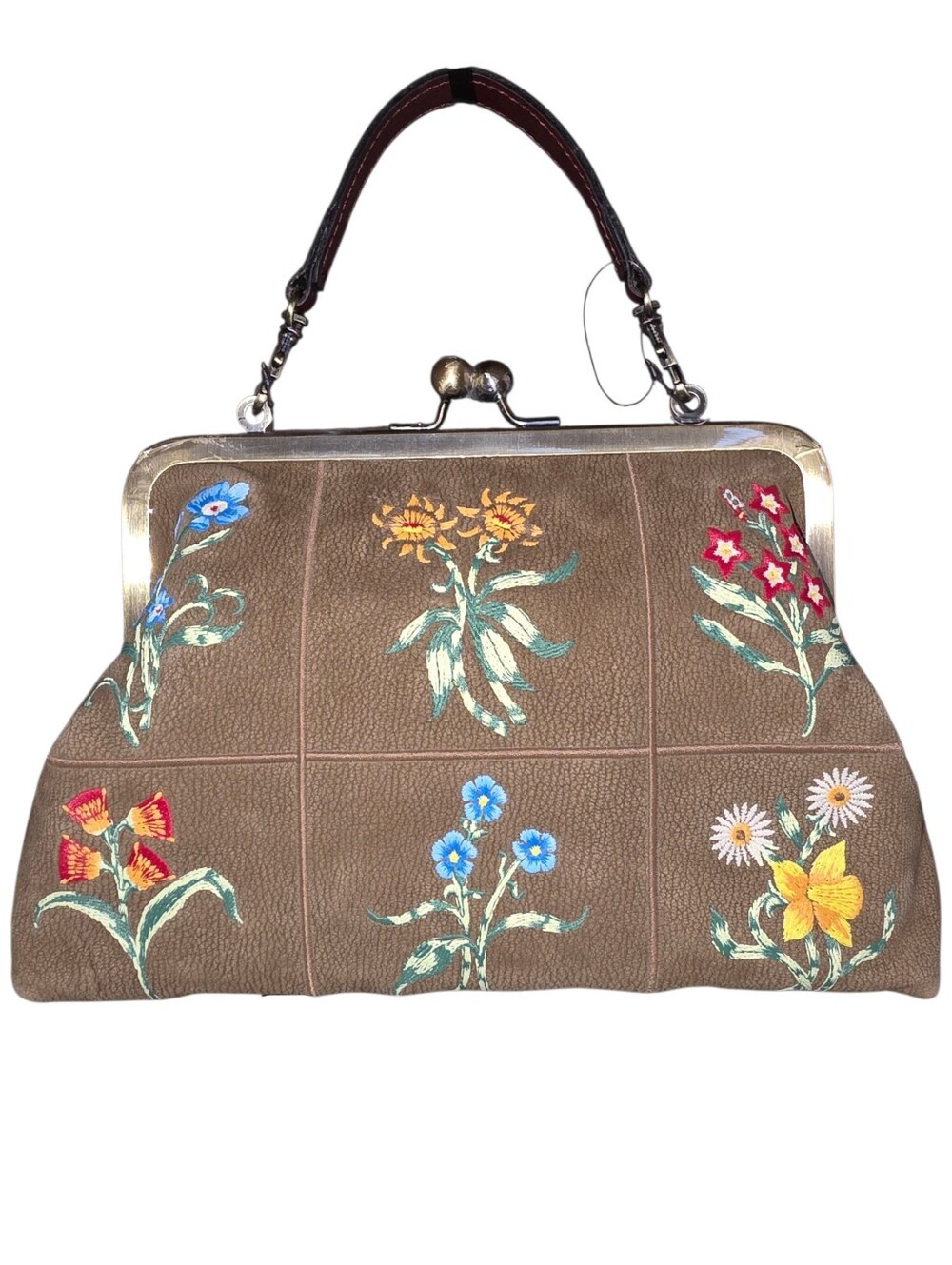 NEW Patricia Nash Floral Verena Kisslock Crossbody Strap Clutch Tuscan Fields